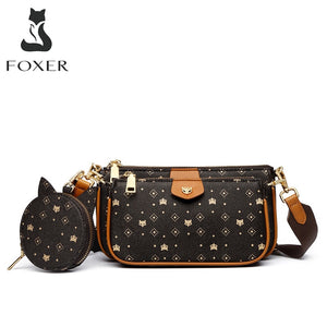 FOXER Women Leather Crossbody Bag Small Purse Crossbody Shoulder Bag