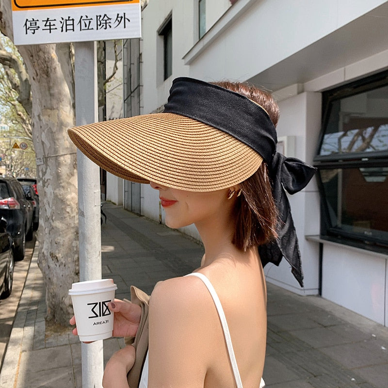 Oversize Straw Bucket Hat Women Bow Women's Summer Visor Cap 2020 Fash –  LIBTA SHOP