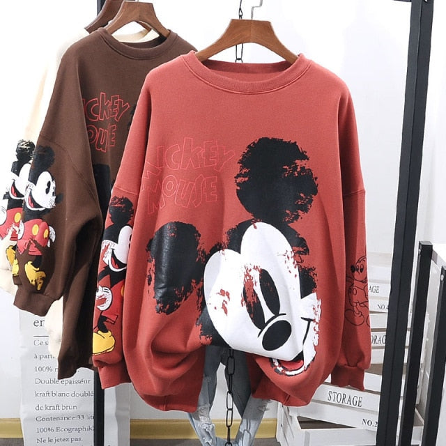 Hot Disney Cartoon Woman Fashion Mickey Mouse Fall/Winter Edition Roun –  LIBTA SHOP