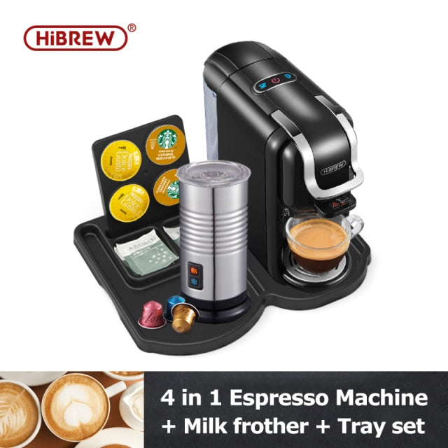 HiBREW H2A 4-in-1 Multiple Capsule Coffee Maker 1450W Hot/Cold, 19 Bar  Extraction, 2 Cup Size Options 